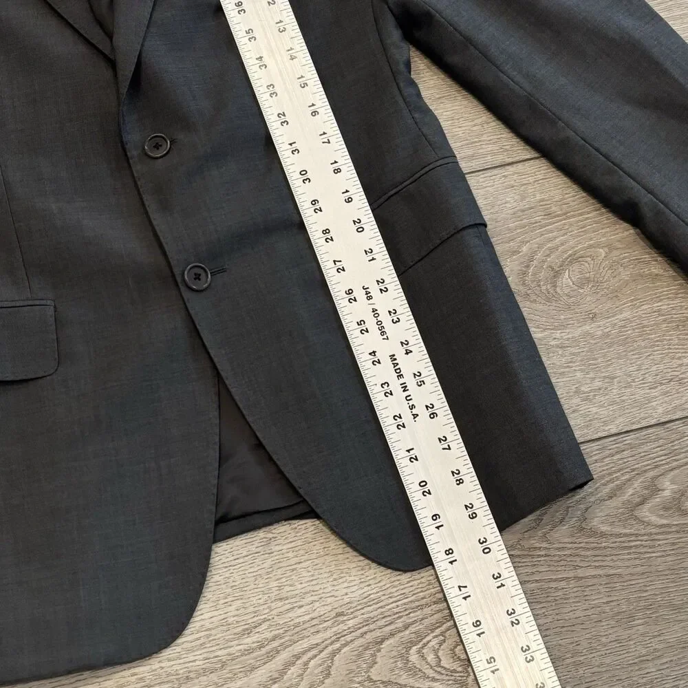 John Varvatos Hampton Wool Mohair‎ Gray  Jacket Men's 46 Blazer Sport Coat